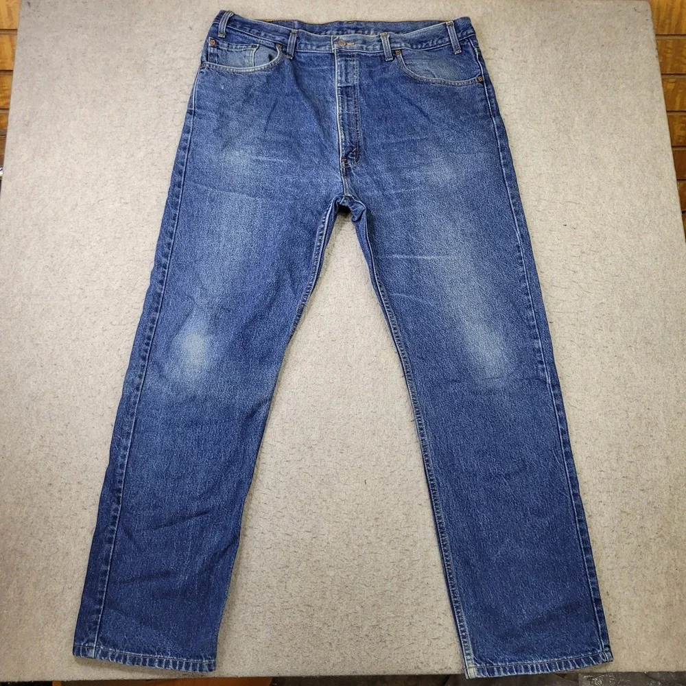 Vintage Levi's 505 Jeans Mens 40x32 Blue Reg Fit Distress Canada Y2K Batwing